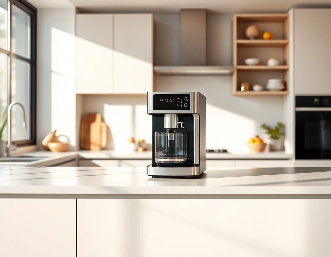 Product shot of Cafe Appliances in modern kitchen with natural lighting