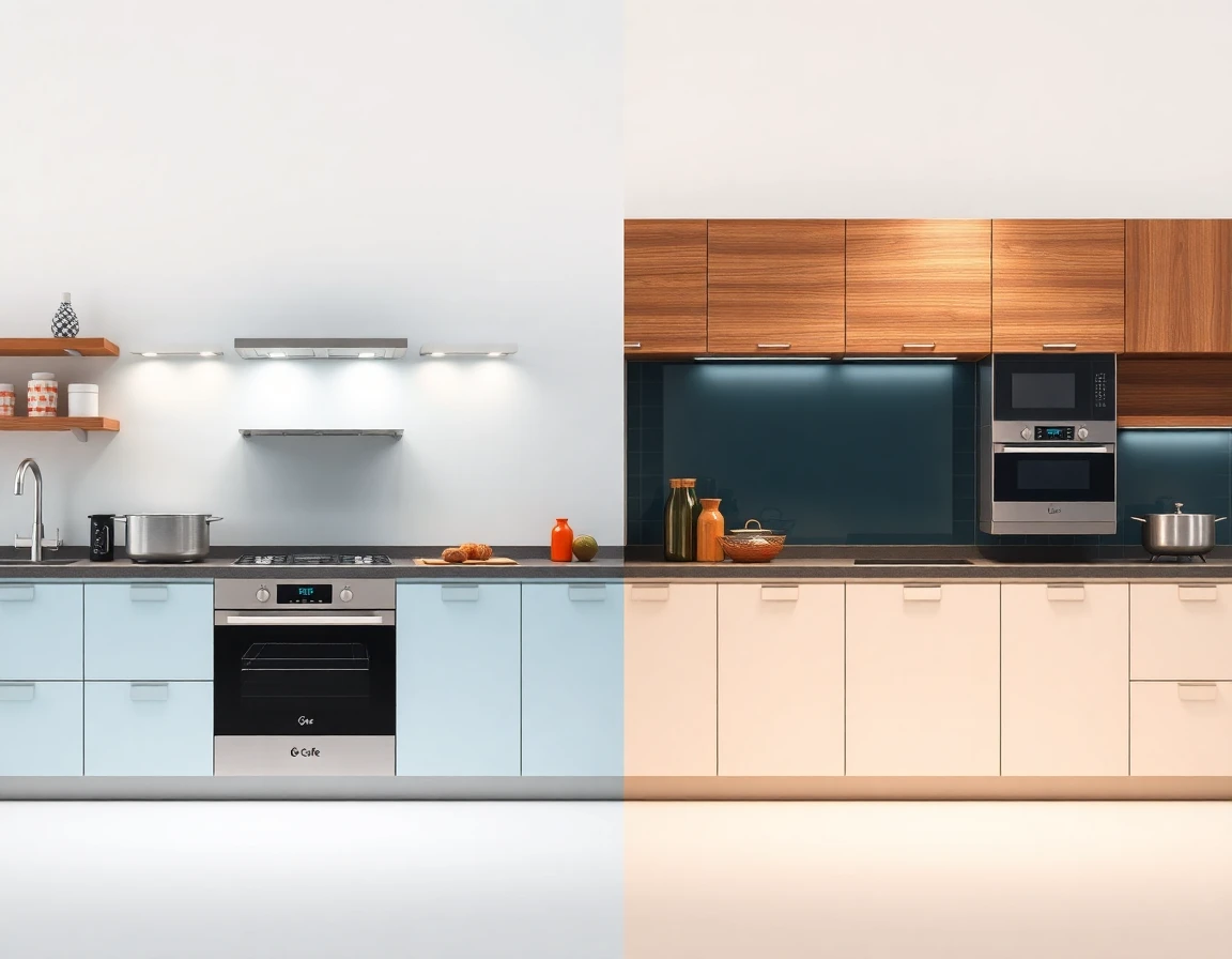 Comparison of Ge Cafe appliances with traditional brands, modern kitchen setups